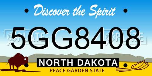 5GG8408 North Dakota License Plate
