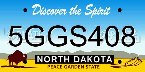 5GGS408 North Dakota License Plate