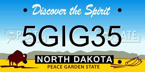 5GIG35 North Dakota License Plate