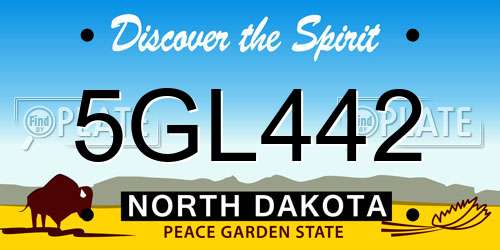 5GL442 North Dakota License Plate