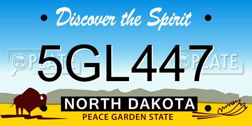 5GL447 North Dakota License Plate