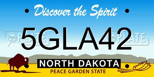 5GLA42 North Dakota License Plate
