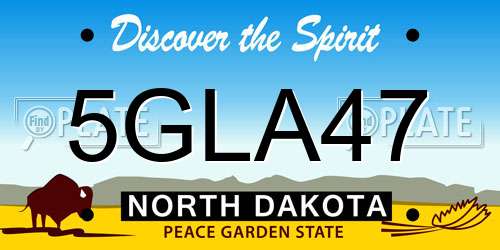 5GLA47 North Dakota License Plate