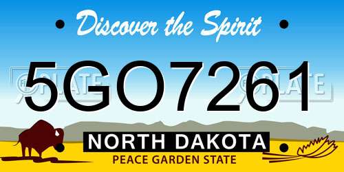 5GO7261 North Dakota License Plate