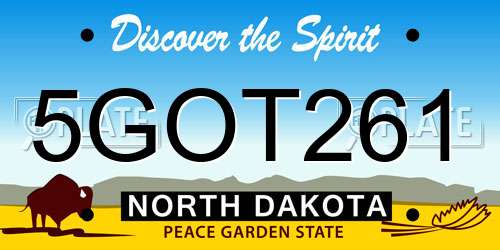 5GOT261 North Dakota License Plate