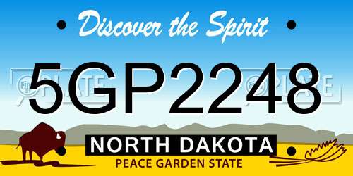5GP2248 North Dakota License Plate