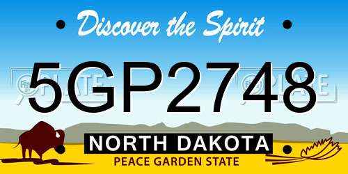 5GP2748 North Dakota License Plate