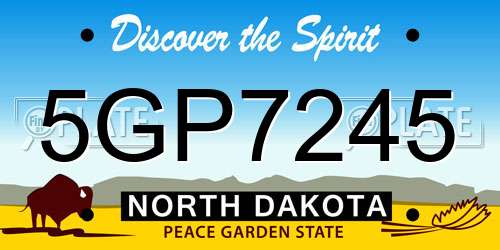 5GP7245 North Dakota License Plate