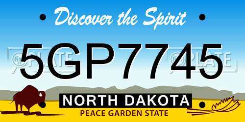 5GP7745 North Dakota License Plate