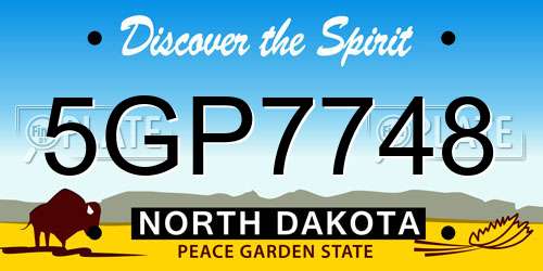 5GP7748 North Dakota License Plate