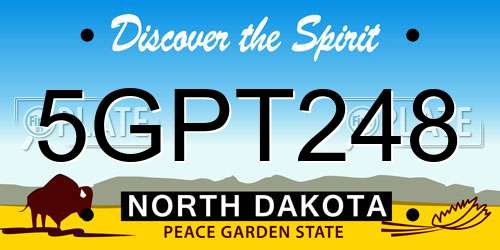 5GPT248 North Dakota License Plate