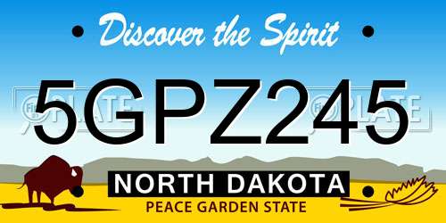 5GPZ245 North Dakota License Plate