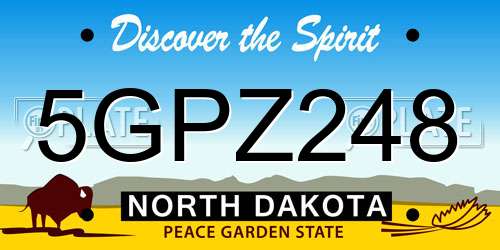 5GPZ248 North Dakota License Plate