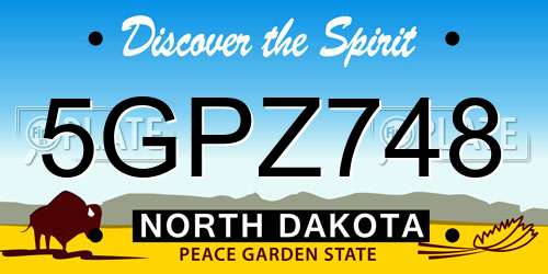 5GPZ748 North Dakota License Plate