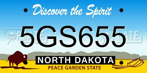 5GS655 North Dakota License Plate