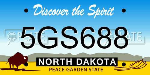 5GS688 North Dakota License Plate