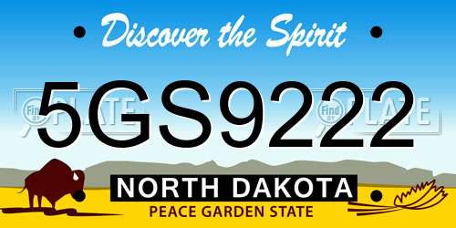 5GS9222 North Dakota License Plate