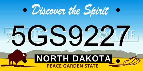 5GS9227 North Dakota License Plate