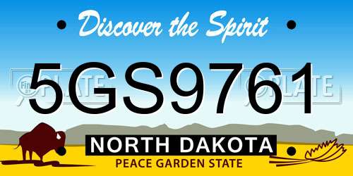 5GS9761 North Dakota License Plate