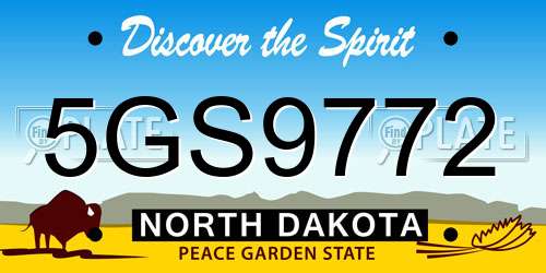 5GS9772 North Dakota License Plate