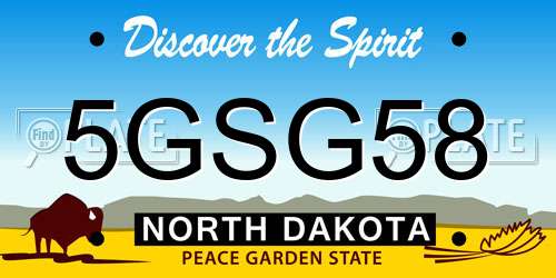 5GSG58 North Dakota License Plate