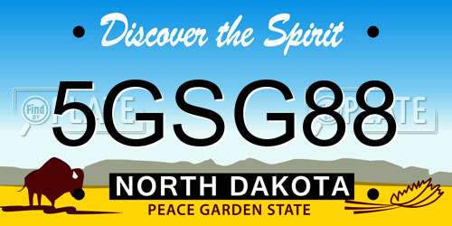 5GSG88 North Dakota License Plate