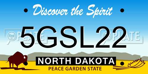 5GSL22 North Dakota License Plate