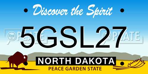 5GSL27 North Dakota License Plate
