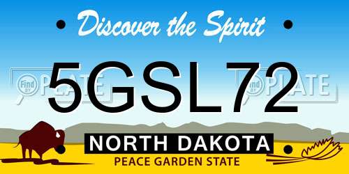 5GSL72 North Dakota License Plate
