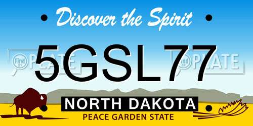 5GSL77 North Dakota License Plate