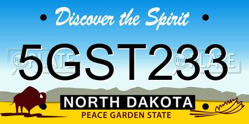 5GST233 North Dakota License Plate