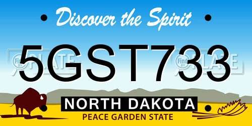 5GST733 North Dakota License Plate