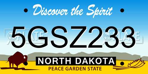 5GSZ233 North Dakota License Plate