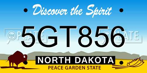 5GT856 North Dakota License Plate