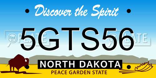 5GTS56 North Dakota License Plate