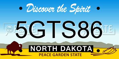 5GTS86 North Dakota License Plate