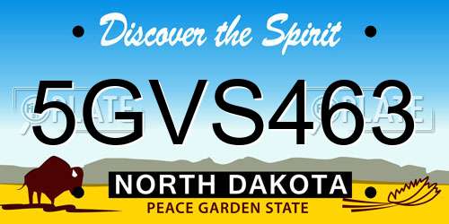 5GVS463 North Dakota License Plate