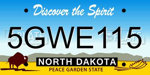 5GWE115 North Dakota License Plate