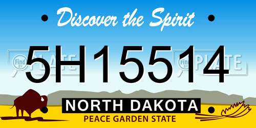 5H15514 North Dakota License Plate