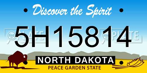5H15814 North Dakota License Plate