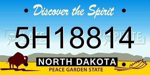 5H18814 North Dakota License Plate