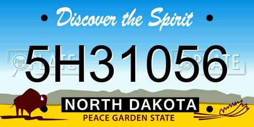 5H31056 North Dakota License Plate
