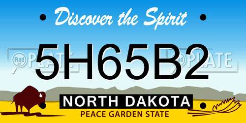 5H65B2 North Dakota License Plate