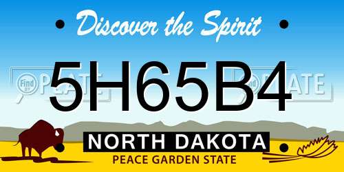 5H65B4 North Dakota License Plate