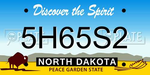 5H65S2 North Dakota License Plate