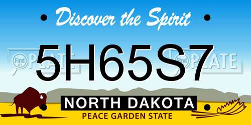 5H65S7 North Dakota License Plate