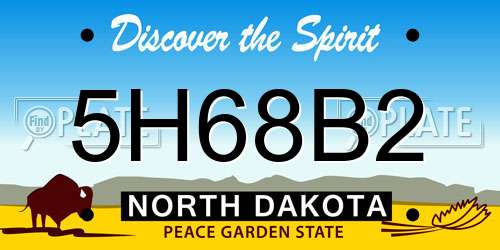 5H68B2 North Dakota License Plate