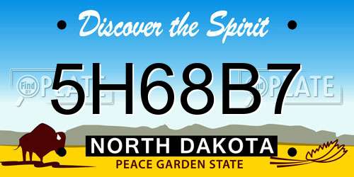 5H68B7 North Dakota License Plate
