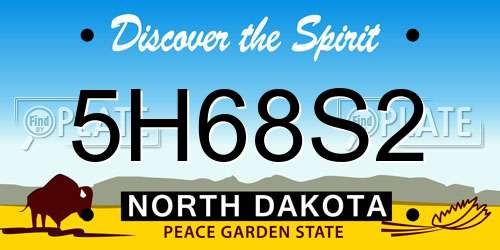 5H68S2 North Dakota License Plate