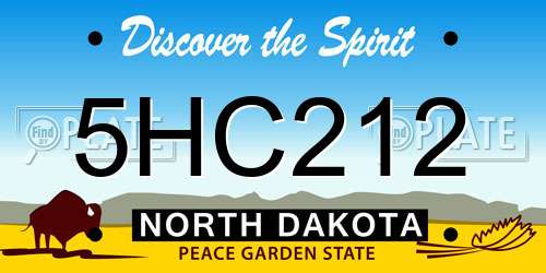 5HC212 North Dakota License Plate